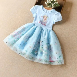 Mädchen Kinder Baby Sommer Shirtkleid Eiskönigin Frozen Elsa Tutukleid Tüllkleid - Bild 1 von 28