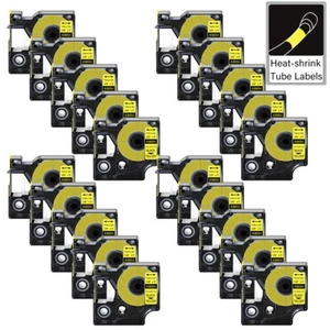 Compatible Label Tape for DYMO 18054 Heat Shrink Tube Labels Rhino 5200 3/8" - Picture 1 of 22