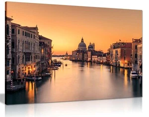 Beautiful Sunrise in Venice Grand Canal Framed Canvas Print Wall Art Home Decor - Picture 1 of 6