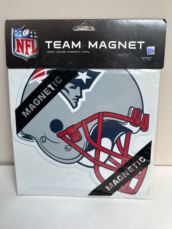 全新英格兰爱国者队标志头盔 8 英寸汽车磁铁重型磁性乙烯基 NOS — 第 1/1 张图片