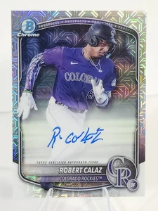 2025 Bowman Chrome Prospects Robert Calaz #BMA-RC  Auto Mojo Refractor Rockies - Picture 1 of 2
