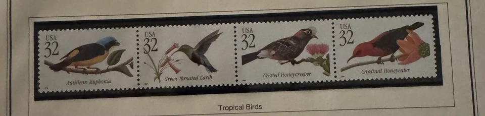 US Stamps, Tropical Birds, Scott # 3222-25 Block of 4, Mint Never Hinged - Image 1 of 1