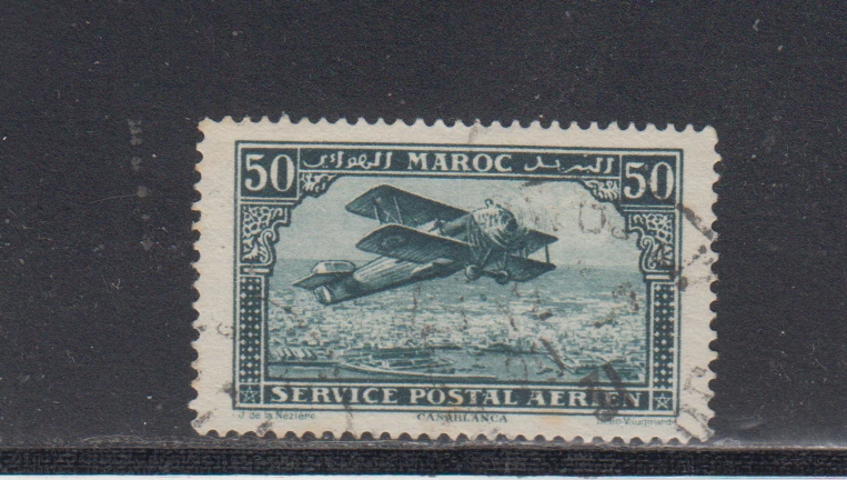 FRENCH MOROCCO :  1922/27 - USED  - SCOTT #  C3  AIR MAIL  (1) - Image 1 of 1