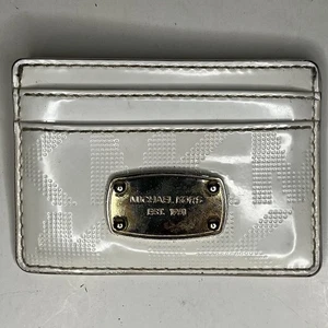 "Cartera portatarjetas de cuero blanca Michael Kors 3"" X 4""" - Imagen 1 de 5