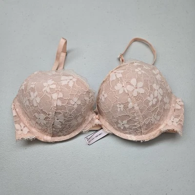 Victoria's Secret Women Bra 32D Light Pink Floral Dream Angels Push Up - Image 1 of 4