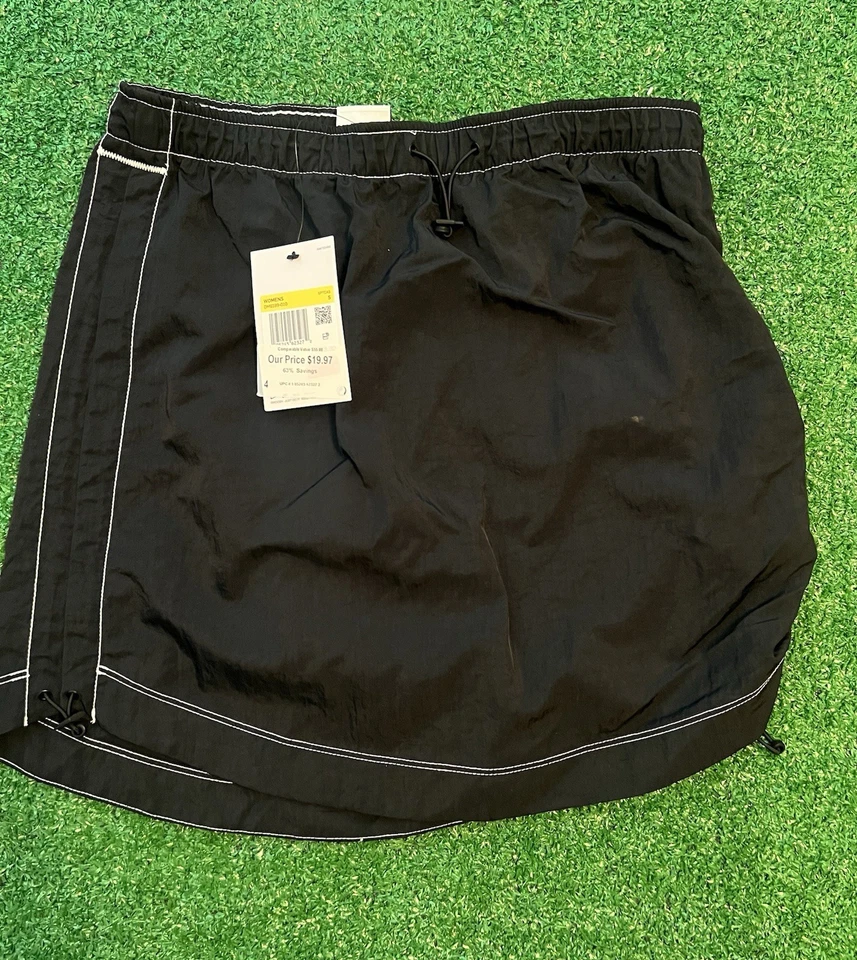 Women's Nike High Rise Nylon Swoosh Skirt Black Size Large DM6199-010 #1