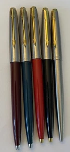 FIVE Vintage Parker 45 Gold Trim Ballpoint Pens - Picture 1 of 12