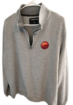 Men's Quarter Zip Pullover Sweatshirt Gray Size L Camp David - Image 1 of 4