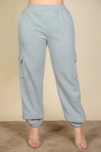 Plus Size Side Pocket Drawstring Waist Sweatpants - Picture 1 of 4