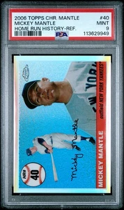 2006 Topps Chrome Mickey Mantle Home Run Heroes Refractor /500 #40 PSA 9 - Picture 1 of 3