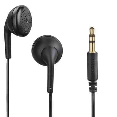 Hama Kopfhörer In Ear Stereo Headset Earbuds 1,2m Kabel 3,5mm Klinke Schwarz - Bild 1 von 4