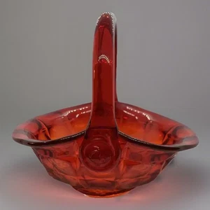 Indiana Glass Basket Tiara Amberina Glass Constellation Sunset Easter 7" Vtg - Picture 1 of 8