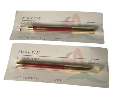 2 Mary Kay Wooden Lip Liner Pencils Tangy Tawny New Old Stock 0905 - Image 1 of 4