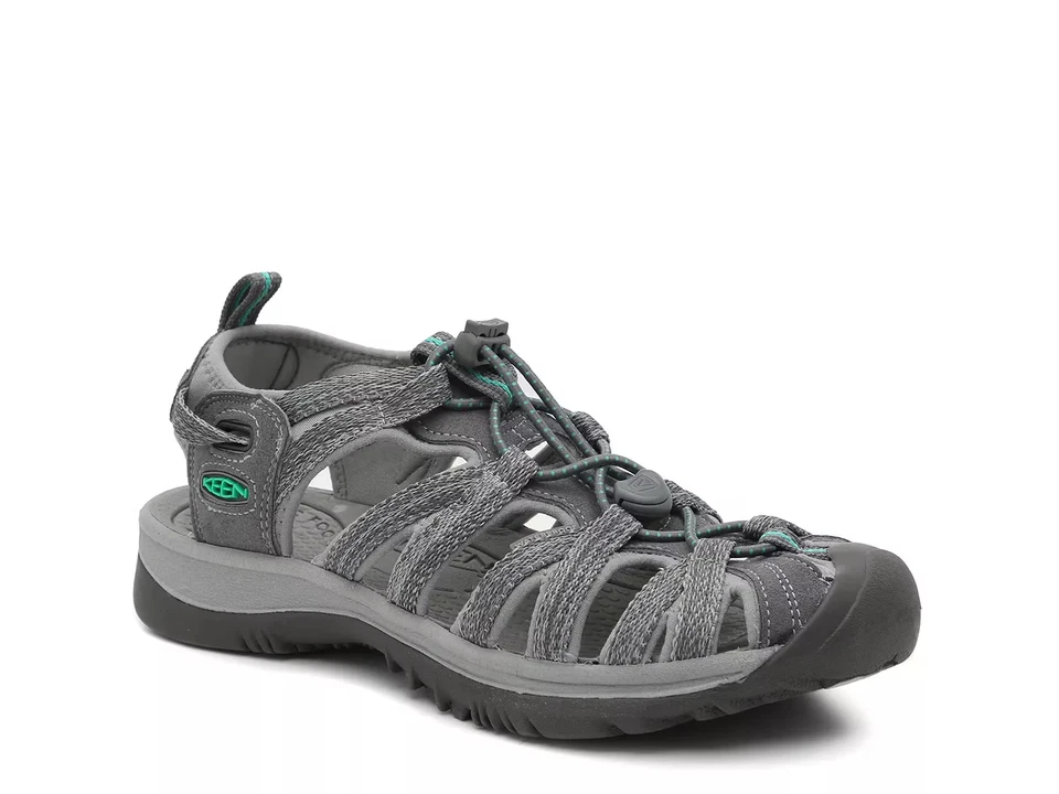KEEN Women's Whisper Sandal Medium Grey/peacock Green Size 9