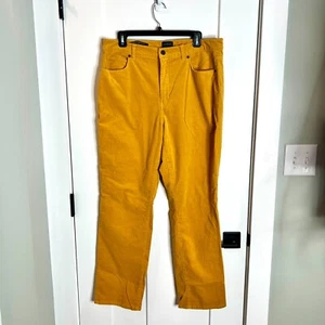 Talbots Mustard Yellow Corduroy Straight Leg Pants Size 14 Fall Colorful Stretch - Picture 1 of 4