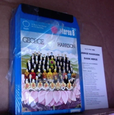 EX RARE SEALED 8 track tape George Harrison DARK HORSE w LYRICS The Beatles - Image 1 of 4