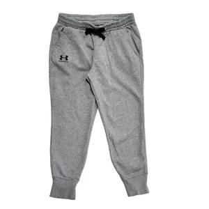 Under Armour Grey Cotton Tapered Tracksuit Bottoms Uk Men's Size L W34 L27 I889 - Picture 1 of 4