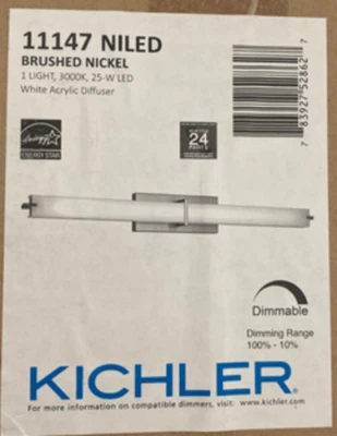 Kichler  11147NILED  38" Integrated LED Dimmable Bath Bar Light - Brushed Nickel - Image 1 of 2