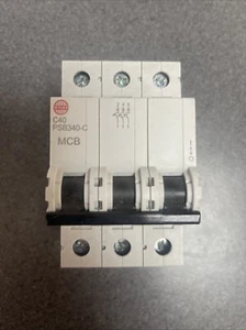 WYLEX 20 AMP Type C 10kA TRIPLE POLE MCB CIRCUIT BREAKER PSB320-C C20 20A - Picture 1 of 6
