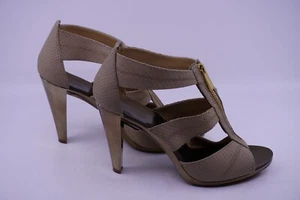 Michael Kors Gold Nude Zip Berkley Sandal Heels Women's Size US 10M - Picture 1 of 6