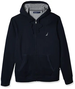 Nautica mens Nautica Men's Anchor Fleece Full-zip Hoodie Hooded Sweatshirt, True - Picture 1 of 4