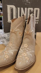 New Dingo Western Primrose Sand Floral Embroidery Leather Boots Sz 10 Womens - Picture 1 of 9