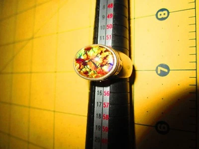 sterling silver multi stone confetti center ring sz 7  - Image 1 of 4