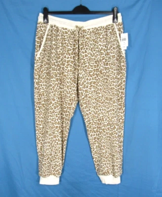 NUEVO CON ETIQUETAS PLANET GOLD PLUS Marfil/Marrón LEOPARDO Tejido Suave PIJAMA SALÓN Pantalón Joggers 0X Foto 1 de 4