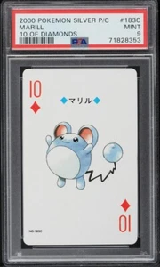 Pokemon Gold Poker Playing Card MARILL Ten Of Diamonds #183C PSA 9 - Picture 1 of 1
