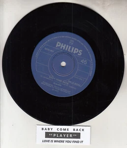 PLAYER Baby Come Back 7" 45 rpm vinyl record RARE! + juke box title strip - Picture 1 of 2