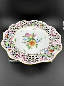 Herend " Bouquet De Fruits 8408 Bt" Breakthrough Plate 8” Very Good Condition - Picture 1 of 6
