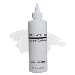 Chefmaster Liquid Whitener Food Coloring 16 Fl Oz Bright White Gel for Baking - Picture 1 of 8