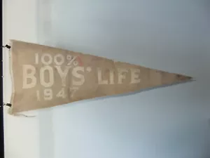 Boy Scout Boys Life 1947 100% Pennant 2583GG - Picture 1 of 1