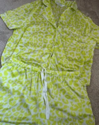Pantalones Cortos Primark Estampado Leopardo Neón Pijama Talla Pequeña PJS Usado Una Vez Foto 1 de 2
