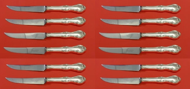 圣女贞德国际纯银牛排刀定制套装 12 件 8 1/2 — 第 1/1 张图片