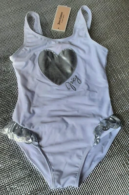 Девочек JUICY COUTURE цельный купальник купальный костюм купальный костюм белый новый с Ярлыками - Изображение 1 из 2