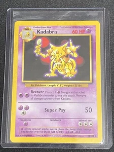 KADABRA - Base Set - 32/102 - Uncommon - Pokemon Card - Unlimited Edition - NM/M - Picture 1 of 4