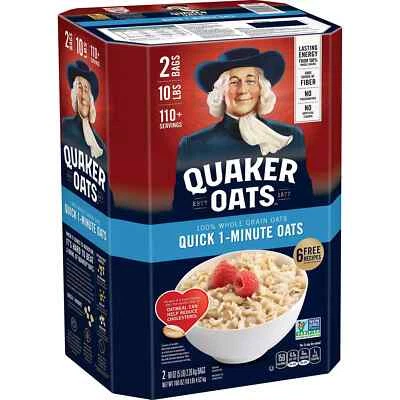 ((UNA CAJA)) 10 LB AVENA QUAKER RÁPIDA 1 MINUTO AVENA LIBRE DE SODIO (2 BOLSAS SELLADAS) Foto 1 de 4