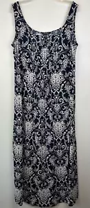 Glamour Dress Womans 16W Sleeveless Tank Sun Stretch Maxi Shift Kaftan Navy Plus - Picture 1 of 10