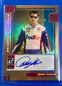2023 DONRUSS RACING GOLD SIGNATURES SERIES AUTOGRAPH DENNY HAMLIN #8/11 - Picture 1 of 1