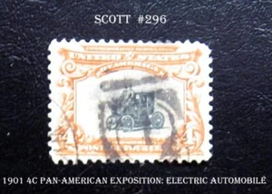 Scott #296 – 1901 4c Pan-American Exposition: Electric Automobile - Picture 1 of 1