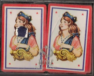 Vintage Mädchen rot & blau - Hoyle Whitman - 2 Deck Spielkarten  - Bild 1 von 2