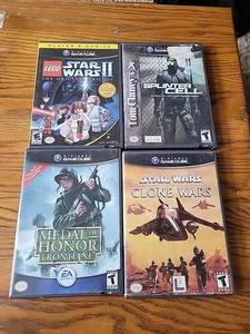 GameCube 4-Pack (3 CIB) Star Wars Clone Wars-Lego Stars Wars-Splitner Cell - Picture 1 of 5