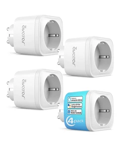 WLAN Smart Steckdose 4Er Pack, Alexa Steckdosen Mit Strommessung 16A, Smart Home - Bild 1 von 12
