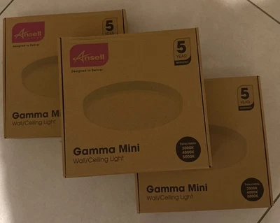 x3 Ansell AGAMMINI/1  Gamma Mini LED 3/7w  Wall Ceiling Light White Lamps IP65 - Image 1 of 4