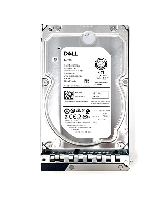 Dell 5JH5X 4TB 7.2K SAS 12Gbps 3.5" HDD – Enterprise Server Hard Drive - Image 1 of 1