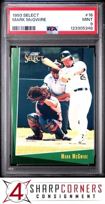 1993 SELECT #16 MARK McGWIRE ATHLETICS PSA 9 - Image 1 of 3