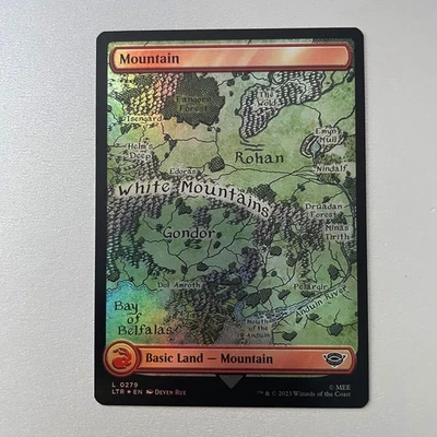 Magic the Gathering LoTR #279 Mountain Foil Land - Image 1 of 2