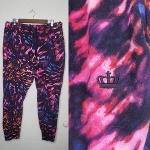 Juicy Couture XL Pink Multi Tie Dye Stretchy Joggers Dopamine Bright Rainbowcore - Picture 1 of 10