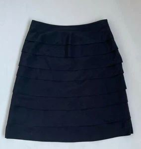 Falda Falda BODEN Negra Pura Seda Niveles Línea A UK12 £160 *PERFECTA* - Imagen 1 de 3